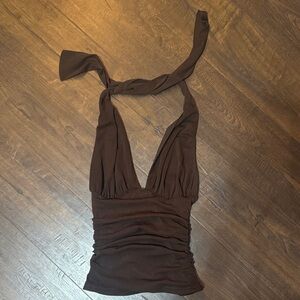 Elegant Brown Halter Camisole